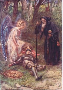 "Sieh dieses schwere Bild, du ehrwürdiger Greis", Geschichten aus der Feenkönigin von Gertrude E. Demain (after) Hammond