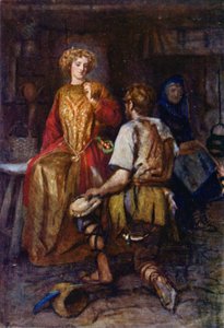 "Oft brachte er wilde Früchte aus dem Wald, deren Seiten mit lächelndem Rot erstrahlten!" (Farblithographie) von Gertrude E. Demain (after) Hammond