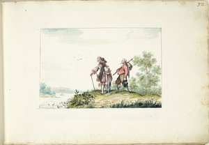 Herr und Landstreicher in einer Landschaft