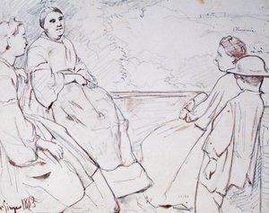 Familie Gigante: seine Frau Luisa, Töchter Elisa, Elenuccia und Nini von Giacinto Gigante