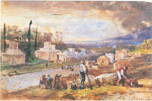 Die Straße der Gräber in Pompeji, 1862
