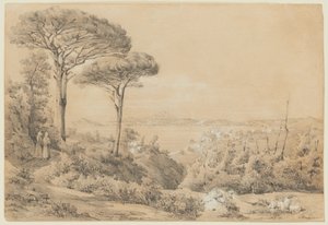 Blick auf den Golf von Pozzuoli von der Solfatara von Giacinto Gigante
