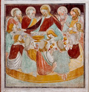 Das letzte Abendmahl (Detail aus dem Leben Jesu) von Giacomo Borlone de Buschis