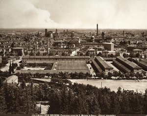 Panorama der Stadt Bologna: Blick von San Michele in Bosco. von Giacomo Brogi