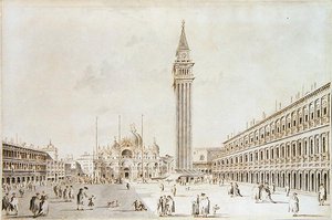 Blick auf die Piazza San Marco in Richtung Basilika und Campanile von Giacomo Guardi