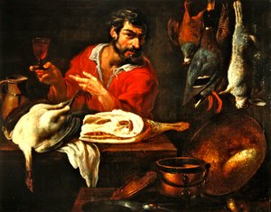 Koch in einer Speisekammer von Giacomo Legi