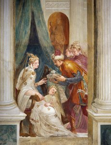 Sophonisba wird in Anwesenheit ihres Kindes Gift angeboten von Giambattista Zelotti
