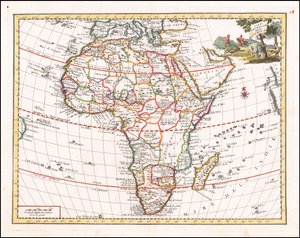 1740 Karte von Afrika von Giambattista Albrizzi von Giambattista Albrizzi