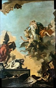 Unsere Liebe Frau vom Karmel überreicht das Skapulier an den heiligen Simon Stock, 1749 von Giambattista Tiepolo