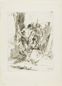 Die Entdeckung des Grabes von Punchinello, aus Scherzi von Giambattista Tiepolo