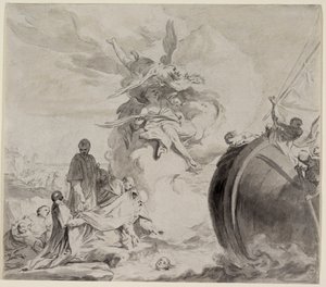 Der Kopf des Heiligen Torpe, von Engeln gerettet und dem Erzbischof Frederigo zurückgegeben von Giambettino Cignaroli