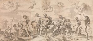 Bacchus mit seinen Gefährten entdeckt Ariadne auf der Insel Naxos, nach Reni, 1650-80