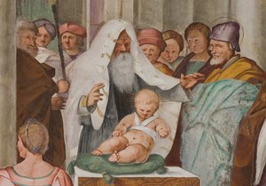 Zentrales Schiff, fünftes nördliches Joch, Darstellung im Tempel, Gian Francesco Bembo von Gian Francesco Bembo