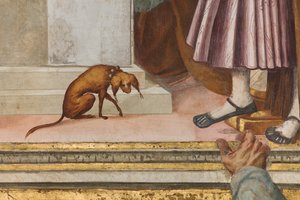 Zentrales Kirchenschiff, fünfte nördliche Spannweite, Darstellung im Tempel, Gian Francesco Bembo von Gian Francesco Bembo