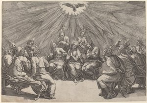 Pfingsten von Gian Jacopo Caraglio after Raphael