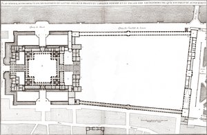 Generalplan nach Berninis Entwurf für den Louvre und die Tuilerien in „Francoise Architecture“ von Jacques-Francois Blondel. von Gian Lorenzo (after) Bernini