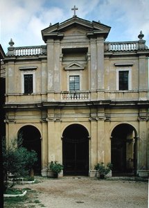 Fassade der Kirche, erbaut ca. 1625 von Gian Lorenzo Bernini