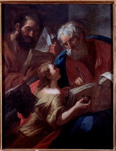 Darstellung von Matthäus und einem anderen Evangelisten