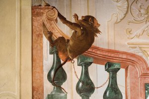 Detail eines Affen, aus dem Raum der Karnevalsszenen in der Foresteria von Giovanni Domenico Tiepolo