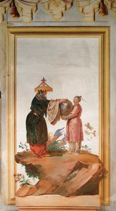 Zwei Figuren mit einer Vase, aus dem Chinesischen Zimmer in der Foresteria