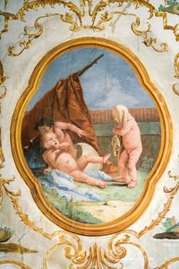 Fresko aus dem Putti-Raum in der Foresteria (Gästehaus) 1757 von Giovanni Domenico Tiepolo