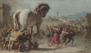 Der Einzug des Trojanischen Pferdes in Troja, ca. 1760