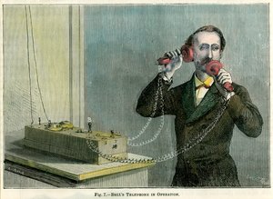 Bells Telefon in Betrieb, späte 19. Jahrhundert