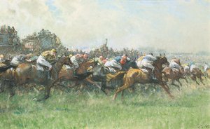 Tattenham Corner, das Epsom Derby von Gilbert Holiday