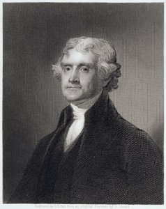 Porträt von Thomas Jefferson, graviert von Henry Bryan Hall (1808-84) von Gilbert Stuart