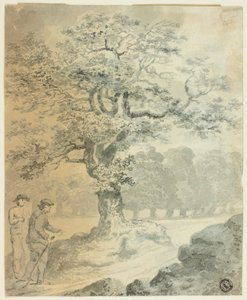 Landschaft mit zwei männlichen Figuren