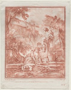 Die Wäscherin, 1767 von Gilles Demarteau