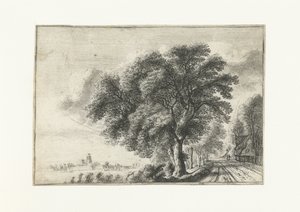 Landschaft mit Blick auf Dordrecht links von Gilles Neyts