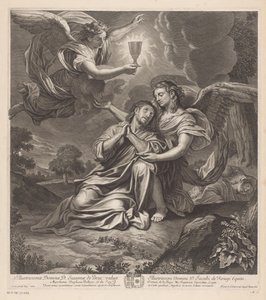 Christus im Garten von Gethsemane mit zwei Engeln