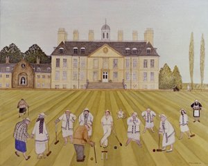 Croquet auf dem Rasen von Gillian Lawson