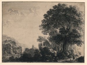 Der Mann und sein Hund in einer Landschaft von Gillis Neyts