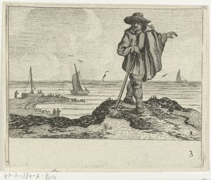 Dünenlandschaft mit einem Wanderer von Gillis van Scheyndel (I)