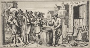 Küfer vor seiner Werkstatt von Gillis van Scheyndel (I)