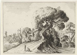 Zwei Männer vor einem großen Baum von Gillis van Scheyndel (I)