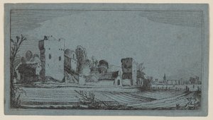 Felder vor Ruinen, in Bauernhöfe umgewandelt, aus Zwölf Landschaften mit Figuren von Gillis van Scheyndel