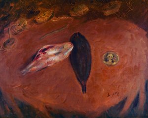 Stillleben mit Seezungen und Münze von Gino  Bonichi