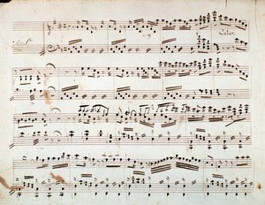 Erste Seite der Noten für die reduzierte Symphonie für Klavier von Otello