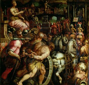 Der Triumph nach dem Krieg mit Pisa von der Decke des Salone dei Cinquecento