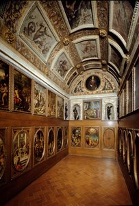 Ansicht des Studiolo von Francesco I de Medici von Giorgio (and workshop) Vasari