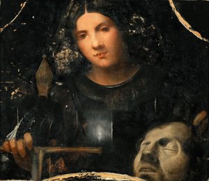 David mit dem Kopf von Goliath