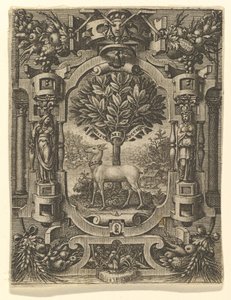 Emblem von Lucrezia Gonzaga, vor 1566 von Giorgio Ghisi