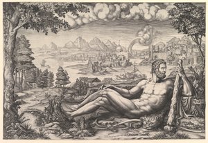 Herkules ruht sich von seinen Arbeiten aus, 1567 von Giorgio Ghisi