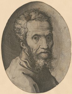 Porträt von Michelangelo von Giorgio Ghisi