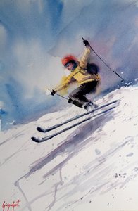 Dynamische Skifahrer Aktion von Giorgio Gosti