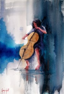 Ausdrucksstarker Cellist von Giorgio Gosti