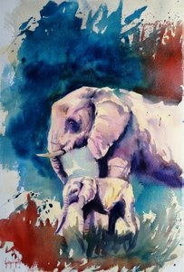 Sanfte Elefantenbindung von Giorgio Gosti